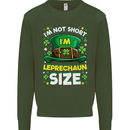 St Patricks Day I'm Leprechaun Sized Funny Kids Sweatshirt Jumper Forest Green