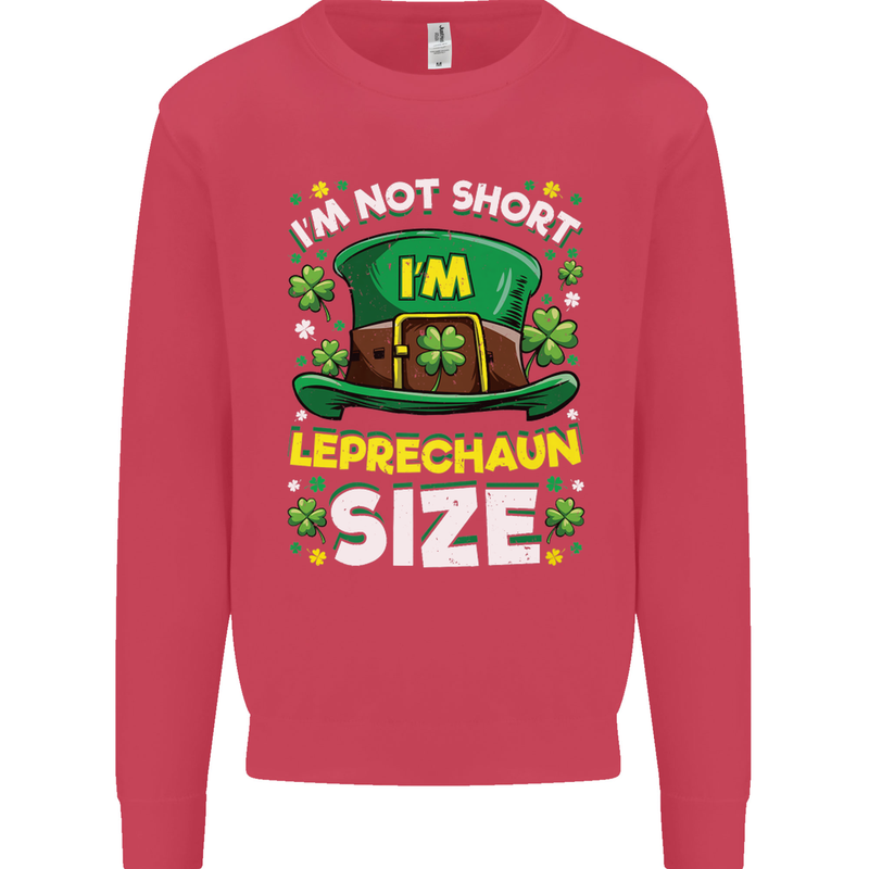 St Patricks Day I'm Leprechaun Sized Funny Kids Sweatshirt Jumper Heliconia