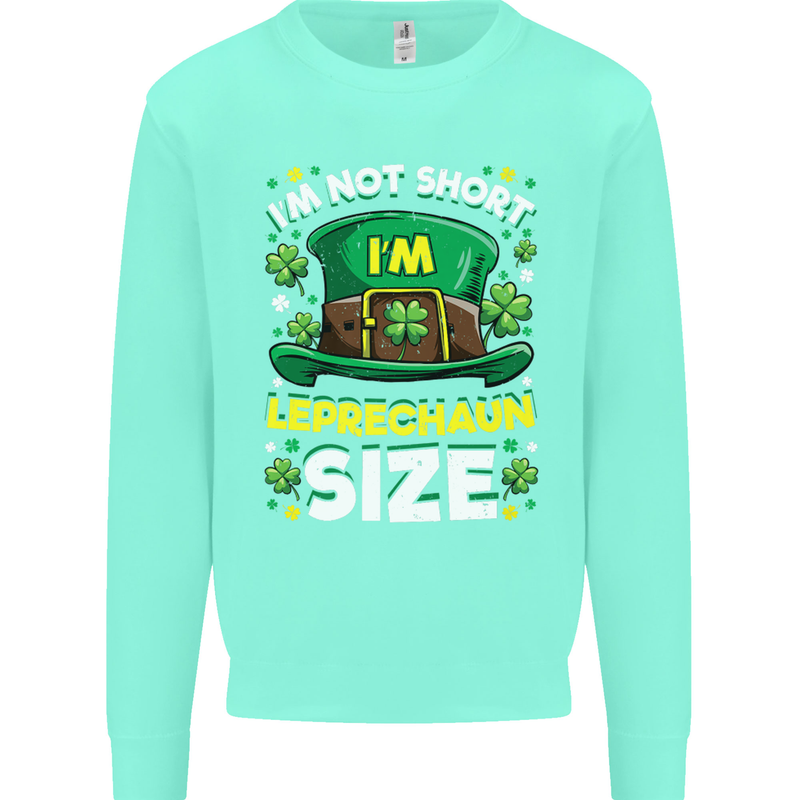 St Patricks Day I'm Leprechaun Sized Funny Kids Sweatshirt Jumper Peppermint