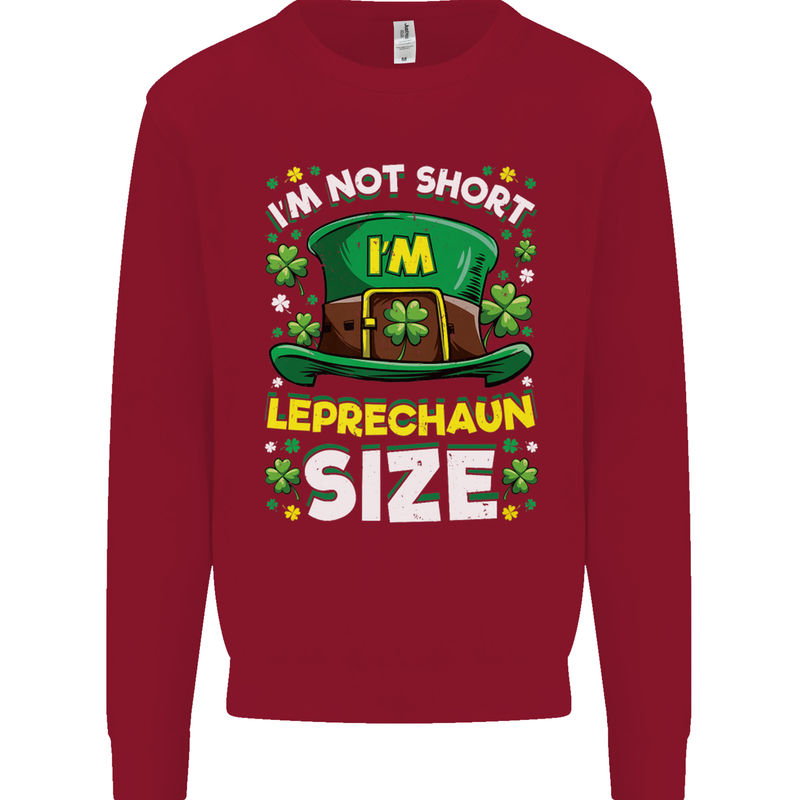 St Patricks Day I'm Leprechaun Sized Funny Kids Sweatshirt Jumper Red