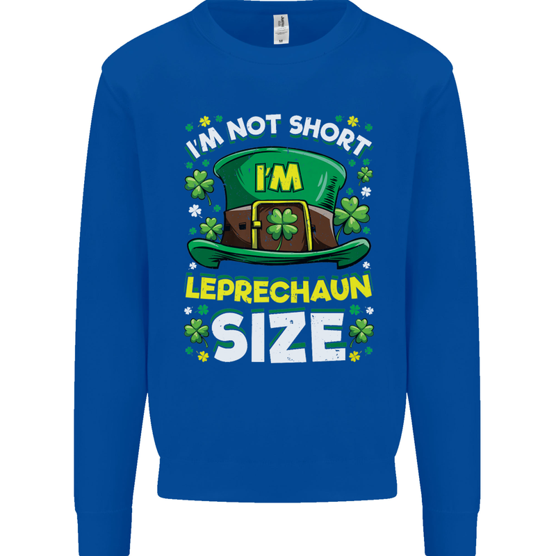 St Patricks Day I'm Leprechaun Sized Funny Kids Sweatshirt Jumper Royal Blue