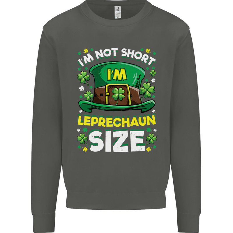 St Patricks Day I'm Leprechaun Sized Funny Kids Sweatshirt Jumper Storm Grey