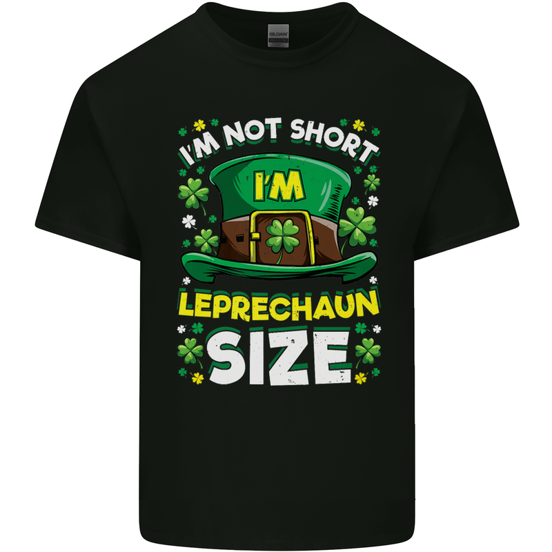 St Patricks Day I'm Leprechaun Sized Funny Mens Cotton T-Shirt Tee Top Black