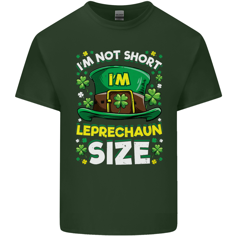 St Patricks Day I'm Leprechaun Sized Funny Mens Cotton T-Shirt Tee Top Forest Green