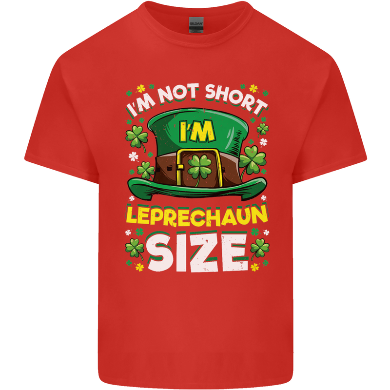 St Patricks Day I'm Leprechaun Sized Funny Mens Cotton T-Shirt Tee Top Red