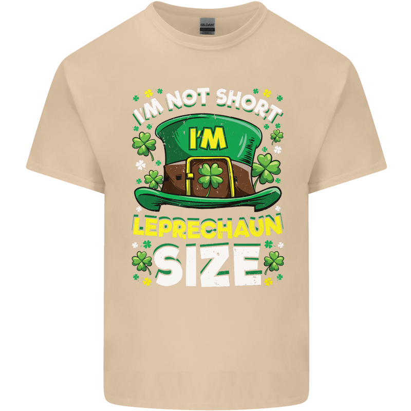 St Patricks Day I'm Leprechaun Sized Funny Mens Cotton T-Shirt Tee Top Sand