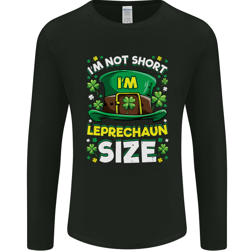 St Patricks Day I'm Leprechaun Sized Funny Mens Long Sleeve T-Shirt Black