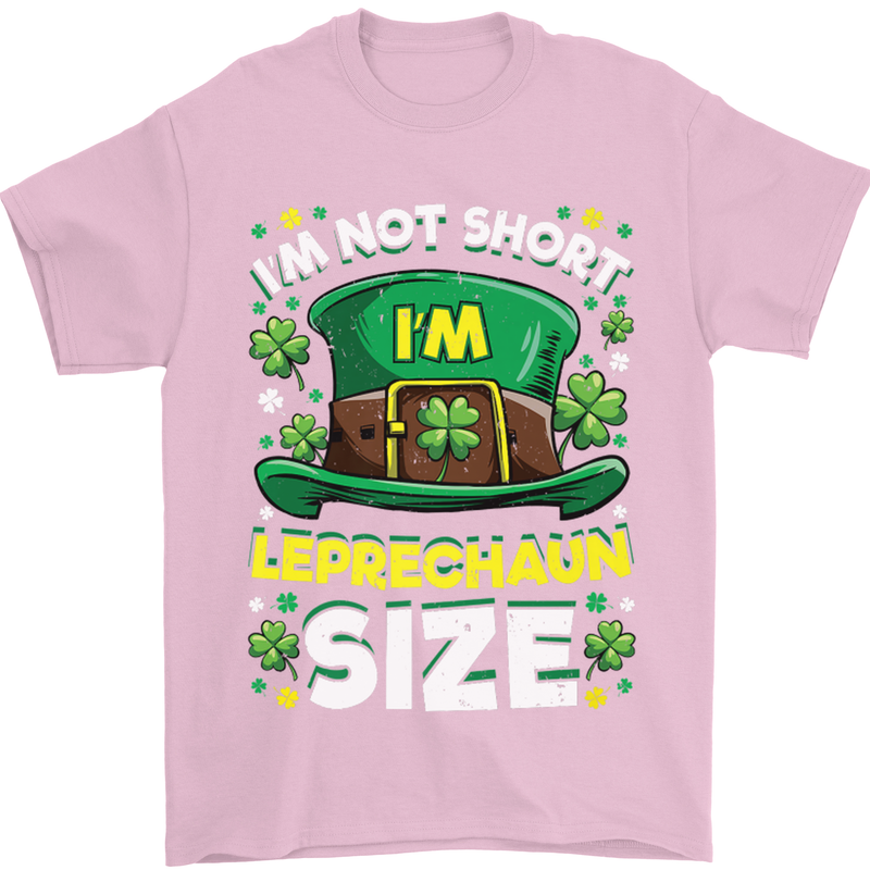 St Patricks Day I'm Leprechaun Sized Funny Mens T-Shirt Cotton Gildan Light Pink