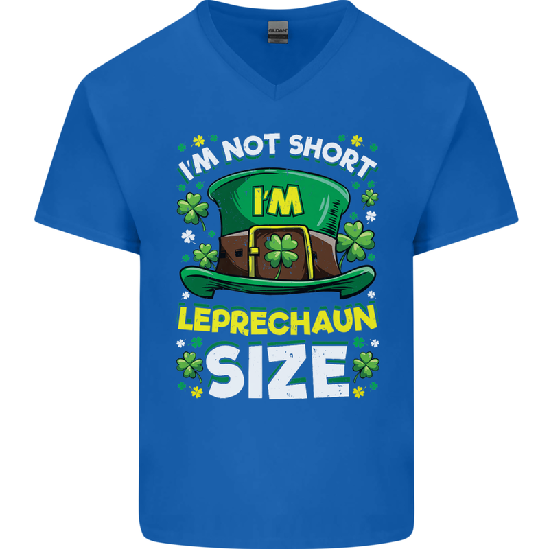 St Patricks Day I'm Leprechaun Sized Funny Mens V-Neck Cotton T-Shirt Royal Blue