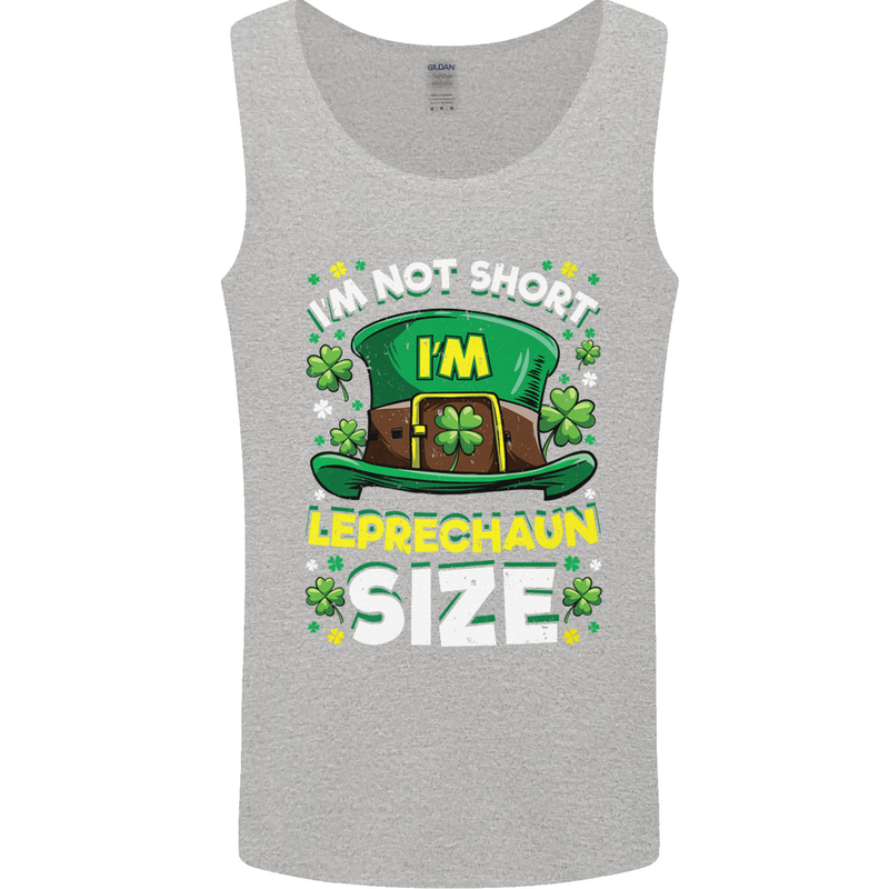 St Patricks Day I'm Leprechaun Sized Funny Mens Vest Tank Top Sports Grey