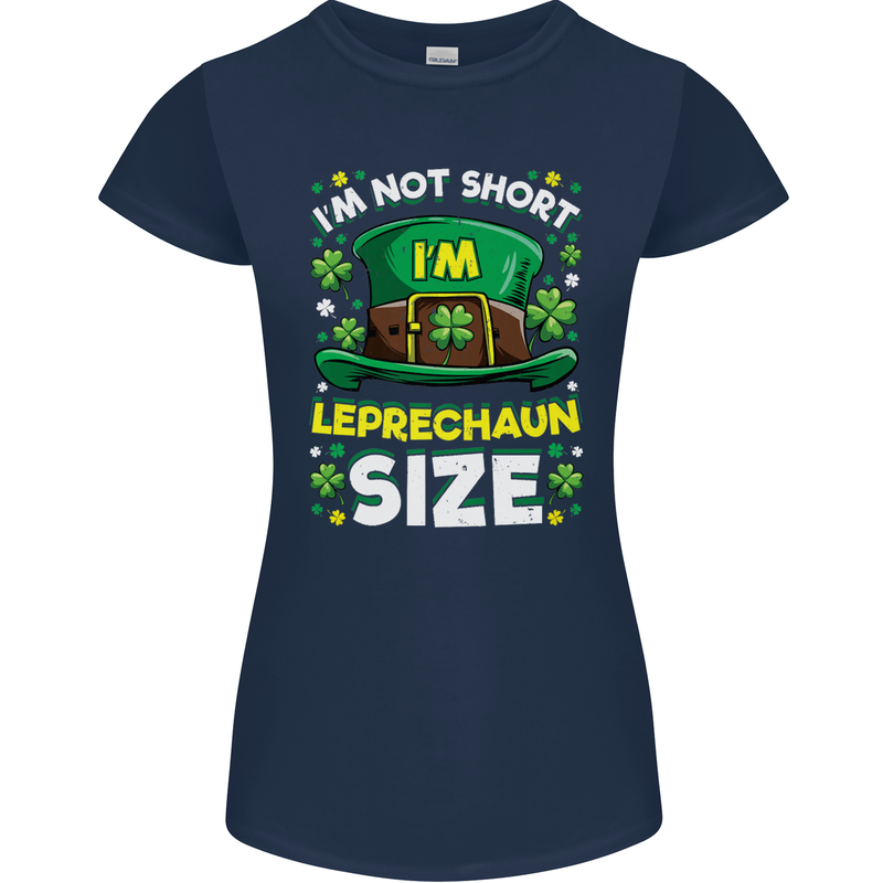 St Patricks Day I'm Leprechaun Sized Funny Womens Petite Cut T-Shirt Navy Blue