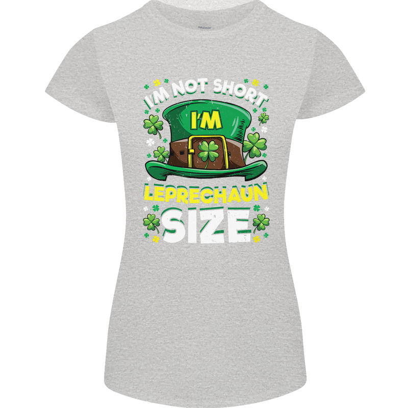 St Patricks Day I'm Leprechaun Sized Funny Womens Petite Cut T-Shirt Sports Grey