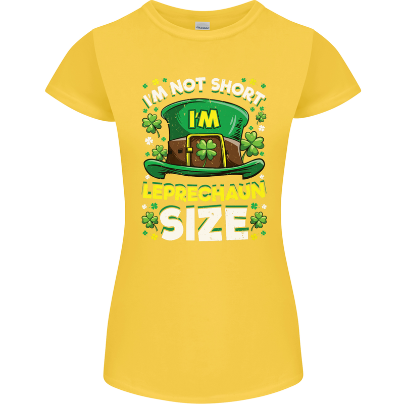 St Patricks Day I'm Leprechaun Sized Funny Womens Petite Cut T-Shirt Yellow