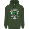 St Patricks Day Let the Shenanigans Begin Childrens Kids Hoodie Forest Green