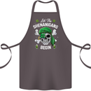 St Patricks Day Let the Shenanigans Begin Cotton Apron 100% Organic Dark Grey