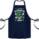 St Patricks Day Let the Shenanigans Begin Cotton Apron 100% Organic Navy Blue
