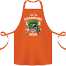 St Patricks Day Let the Shenanigans Begin Cotton Apron 100% Organic Orange