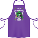 St Patricks Day Let the Shenanigans Begin Cotton Apron 100% Organic Purple