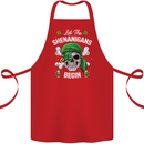 St Patricks Day Let the Shenanigans Begin Cotton Apron 100% Organic Red