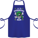 St Patricks Day Let the Shenanigans Begin Cotton Apron 100% Organic Royal Blue