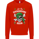 St Patricks Day Let the Shenanigans Begin Kids Sweatshirt Jumper Bright Red