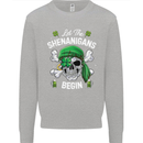 St Patricks Day Let the Shenanigans Begin Kids Sweatshirt Jumper Sports Grey