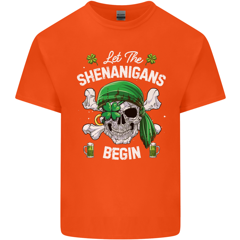 St Patricks Day Let the Shenanigans Begin Kids T-Shirt Childrens Orange