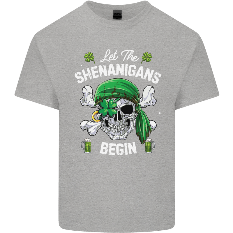 St Patricks Day Let the Shenanigans Begin Kids T-Shirt Childrens Sports Grey