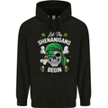 St Patricks Day Let the Shenanigans Begin Mens 80% Cotton Hoodie Black