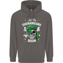 St Patricks Day Let the Shenanigans Begin Mens 80% Cotton Hoodie Charcoal