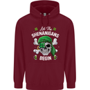 St Patricks Day Let the Shenanigans Begin Mens 80% Cotton Hoodie Maroon