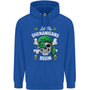 St Patricks Day Let the Shenanigans Begin Mens 80% Cotton Hoodie Royal Blue