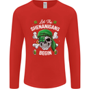 St Patricks Day Let the Shenanigans Begin Mens Long Sleeve T-Shirt Red