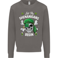 St Patricks Day Let the Shenanigans Begin Mens Sweatshirt Jumper Charcoal