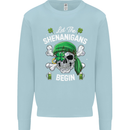 St Patricks Day Let the Shenanigans Begin Mens Sweatshirt Jumper Light Blue