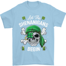 St Patricks Day Let the Shenanigans Begin Mens T-Shirt Cotton Gildan Light Blue