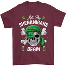 St Patricks Day Let the Shenanigans Begin Mens T-Shirt Cotton Gildan Maroon