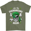 St Patricks Day Let the Shenanigans Begin Mens T-Shirt Cotton Gildan Military Green