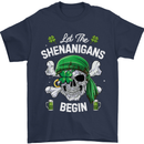 St Patricks Day Let the Shenanigans Begin Mens T-Shirt Cotton Gildan Navy Blue