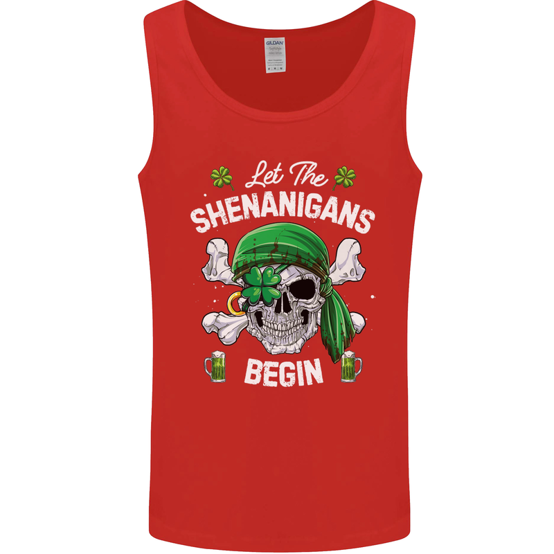 St Patricks Day Let the Shenanigans Begin Mens Vest Tank Top Red