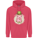 St Patricks Day Pig Childrens Kids Hoodie Heliconia