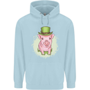 St Patricks Day Pig Childrens Kids Hoodie Light Blue