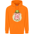 St Patricks Day Pig Childrens Kids Hoodie Orange