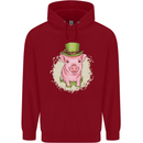St Patricks Day Pig Childrens Kids Hoodie Red