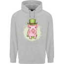 St Patricks Day Pig Childrens Kids Hoodie Sports Grey