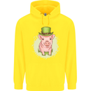 St Patricks Day Pig Childrens Kids Hoodie Yellow