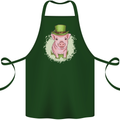 St Patricks Day Pig Cotton Apron 100% Organic Forest Green