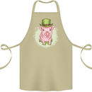St Patricks Day Pig Cotton Apron 100% Organic Khaki