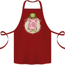 St Patricks Day Pig Cotton Apron 100% Organic Maroon