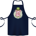 St Patricks Day Pig Cotton Apron 100% Organic Navy Blue